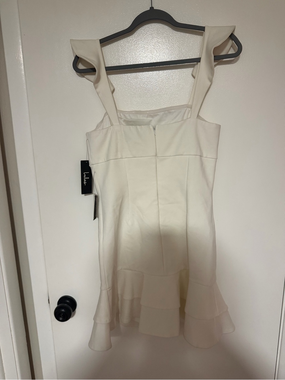 Lulu's Cream Ruffle-Hem Mini Dress - Picture 5 of 5